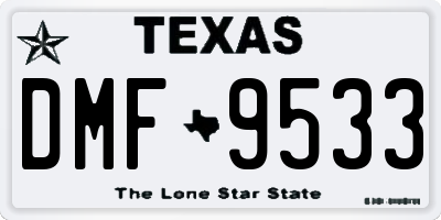TX license plate DMF9533