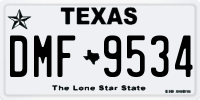 TX license plate DMF9534