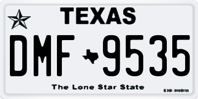TX license plate DMF9535