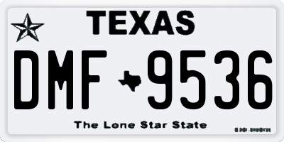 TX license plate DMF9536