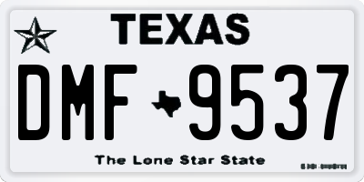 TX license plate DMF9537