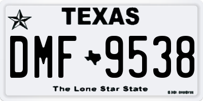 TX license plate DMF9538