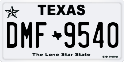 TX license plate DMF9540