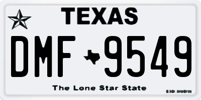 TX license plate DMF9549
