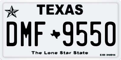 TX license plate DMF9550