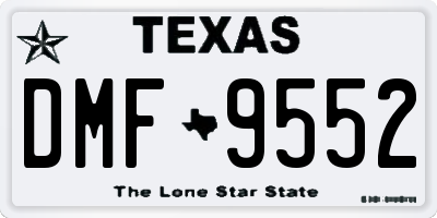 TX license plate DMF9552