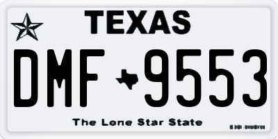 TX license plate DMF9553
