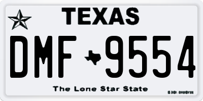 TX license plate DMF9554