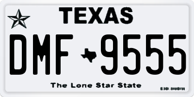 TX license plate DMF9555