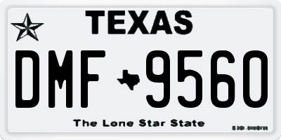 TX license plate DMF9560