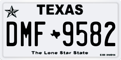 TX license plate DMF9582