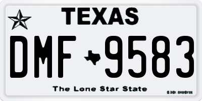 TX license plate DMF9583