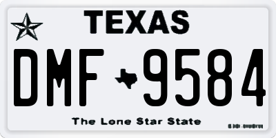 TX license plate DMF9584