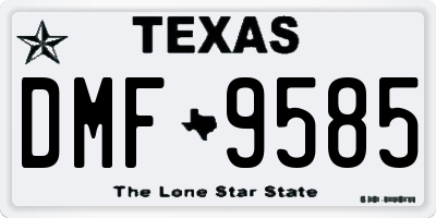 TX license plate DMF9585