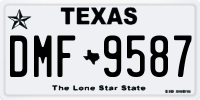 TX license plate DMF9587