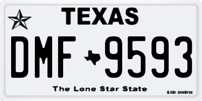 TX license plate DMF9593