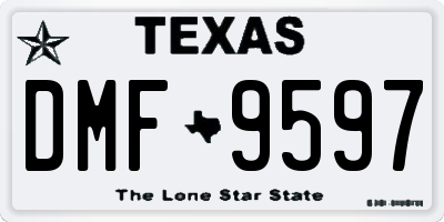 TX license plate DMF9597