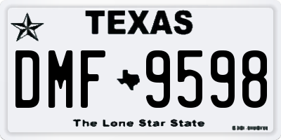 TX license plate DMF9598