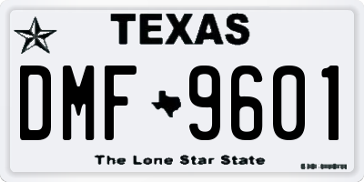 TX license plate DMF9601
