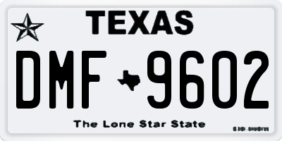 TX license plate DMF9602