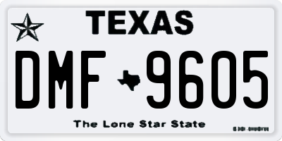 TX license plate DMF9605