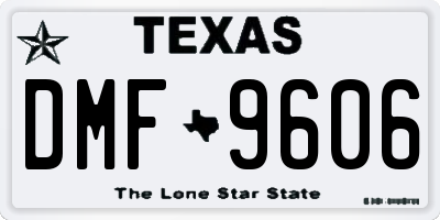 TX license plate DMF9606