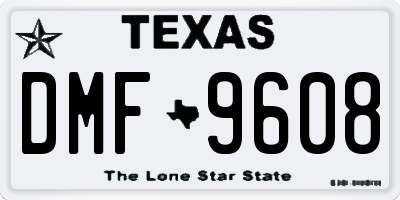 TX license plate DMF9608