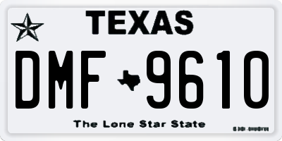 TX license plate DMF9610