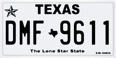 TX license plate DMF9611