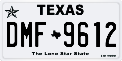TX license plate DMF9612