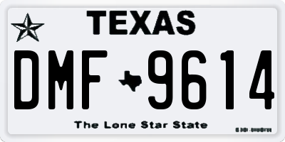 TX license plate DMF9614