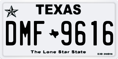 TX license plate DMF9616