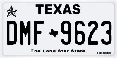 TX license plate DMF9623