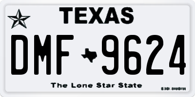 TX license plate DMF9624