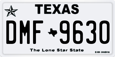 TX license plate DMF9630
