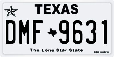 TX license plate DMF9631