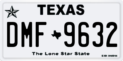 TX license plate DMF9632