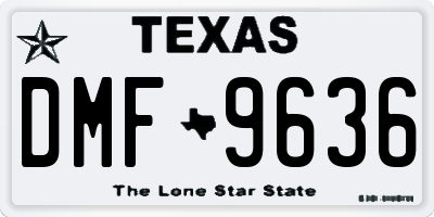 TX license plate DMF9636