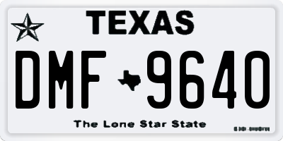 TX license plate DMF9640