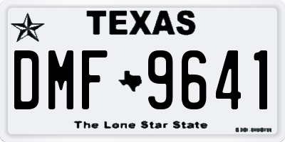 TX license plate DMF9641