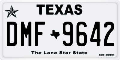 TX license plate DMF9642