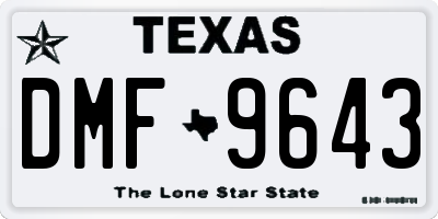 TX license plate DMF9643