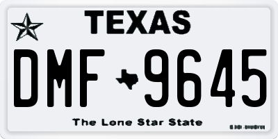 TX license plate DMF9645