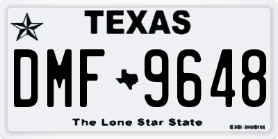 TX license plate DMF9648