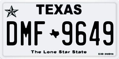 TX license plate DMF9649