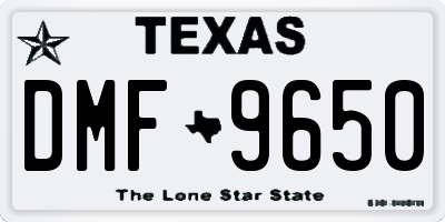 TX license plate DMF9650