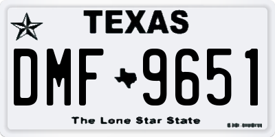 TX license plate DMF9651