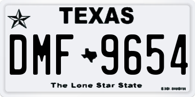 TX license plate DMF9654