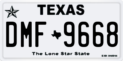 TX license plate DMF9668