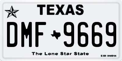 TX license plate DMF9669
